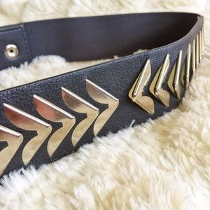 Slate Gray Silver Chevron Belt